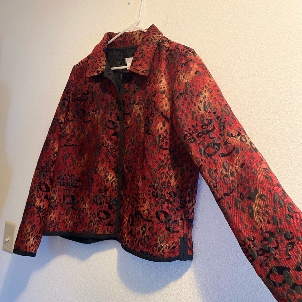 Christopher & Banks Black & Reddish / Rust Business Blazer Jacket. BEAUTIFUL! - Picture 4 of 15